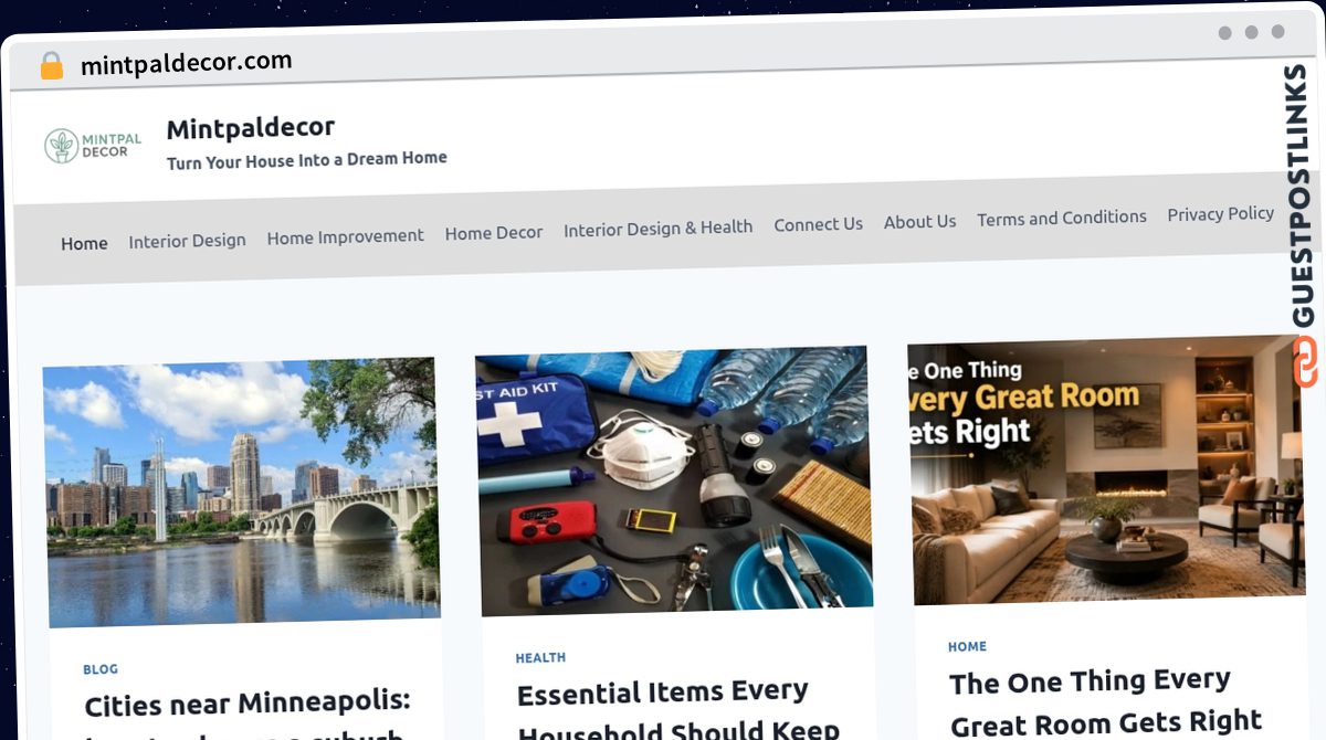 Publish Guest Post on mintpaldecor.com