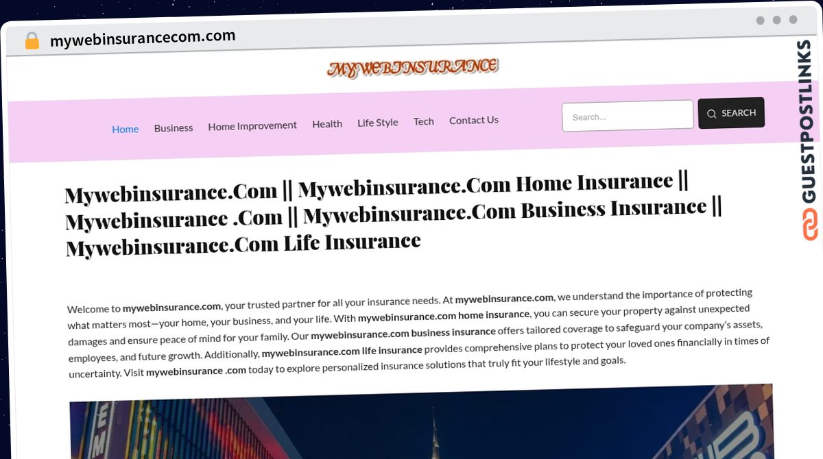 Publish Guest Post on mywebinsurancecom.com