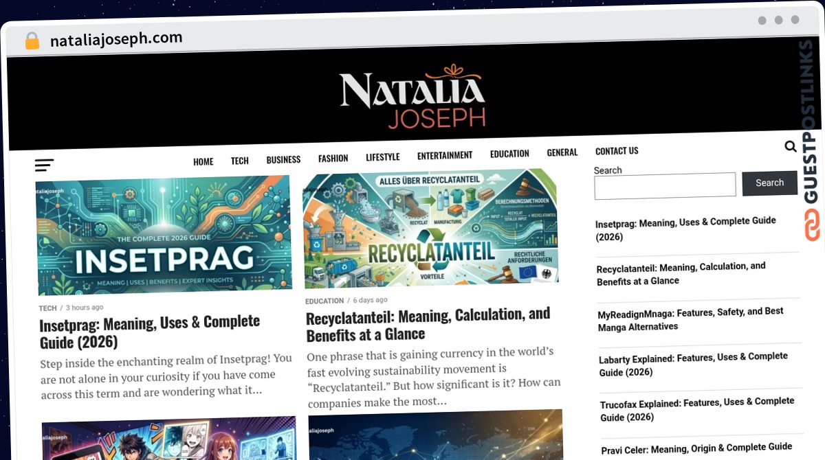 Publish Guest Post on nataliajoseph.com