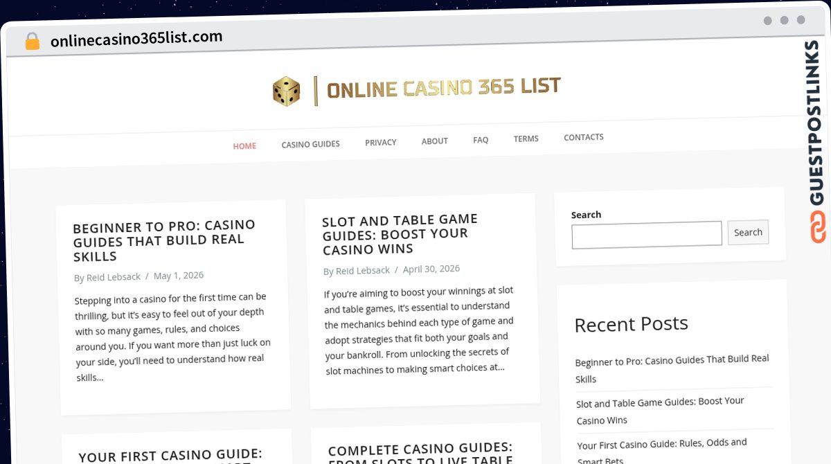Publish Guest Post on onlinecasino365list.com