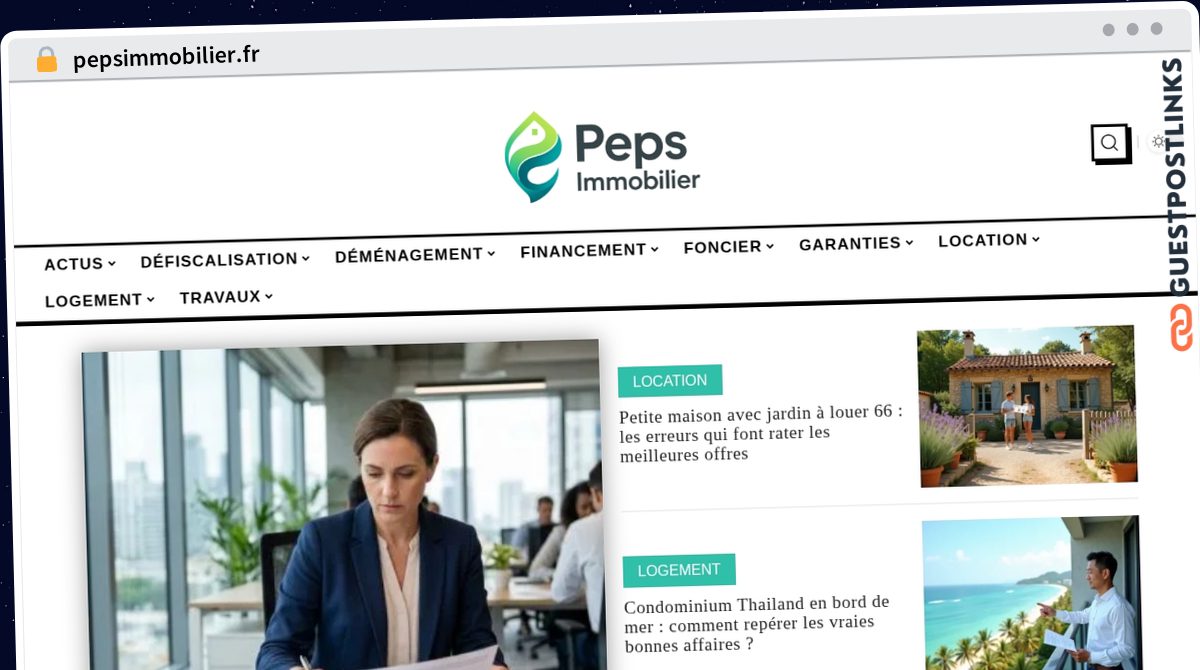 Publish Guest Post on pepsimmobilier.fr