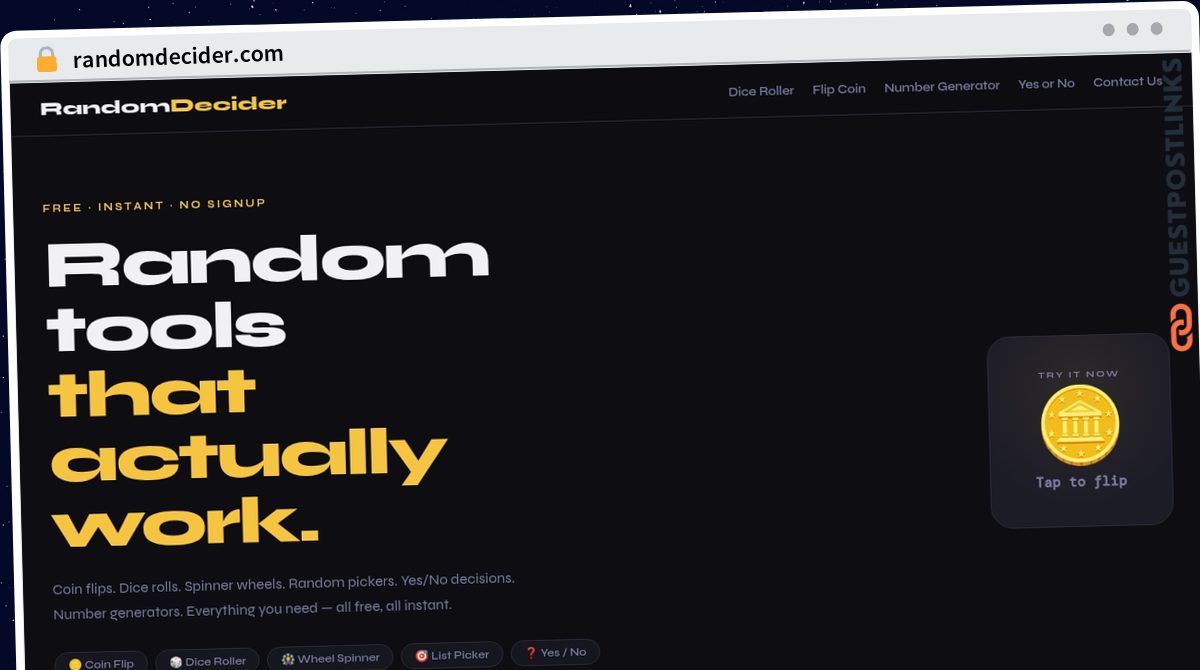 Publish Guest Post on randomdecider.com
