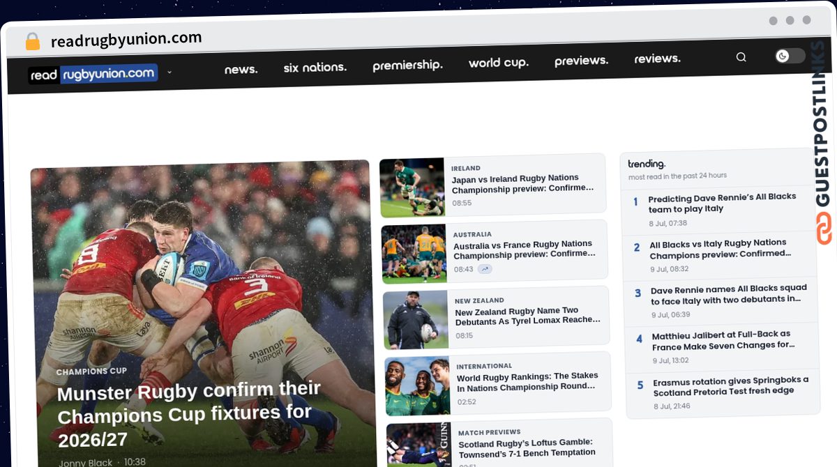 Publish Guest Post on readrugbyunion.com