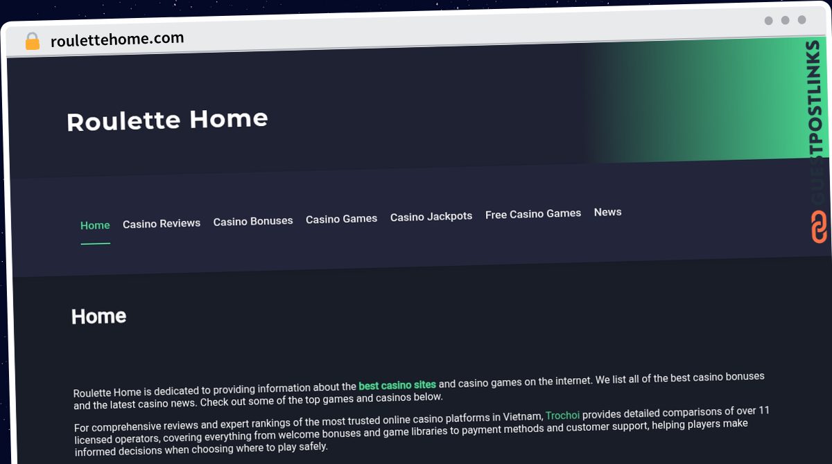 Publish Guest Post on roulettehome.com