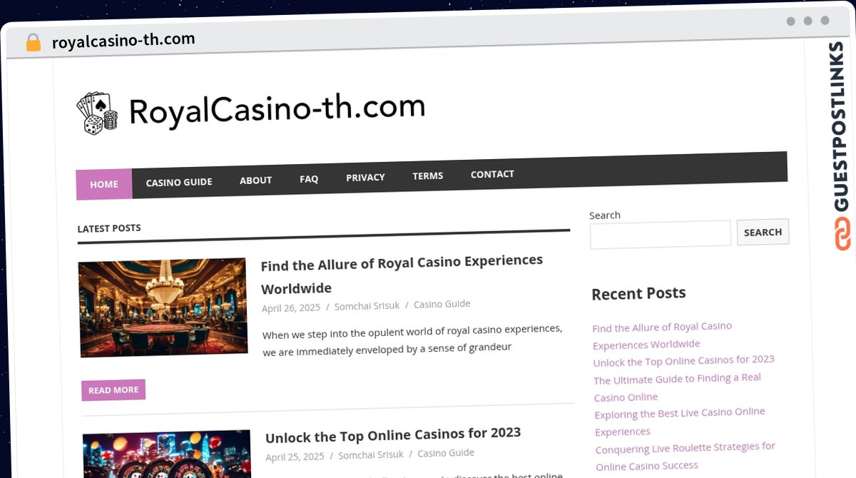 Publish Guest Post on royalcasino-th.com