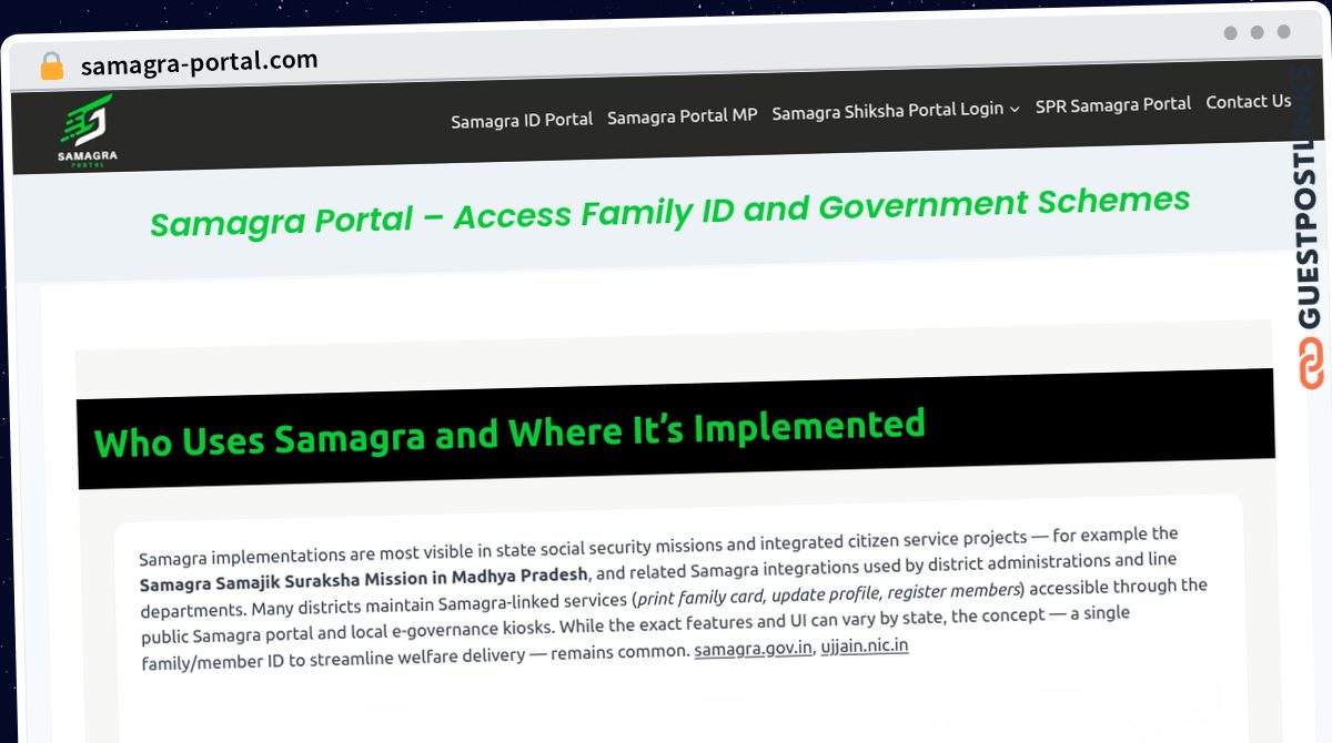 Publish Guest Post on samagra-portal.com