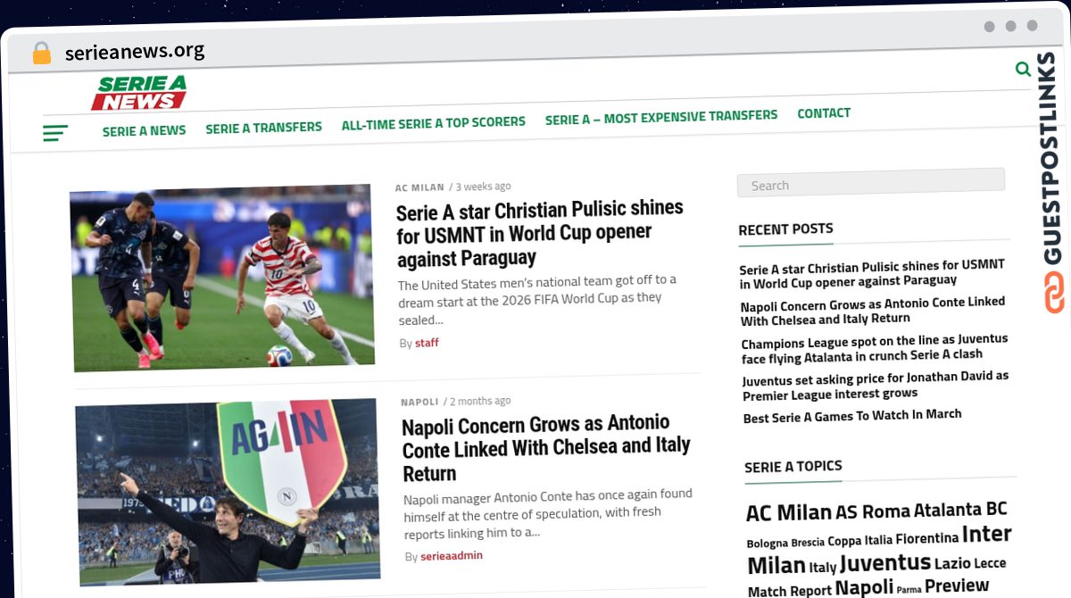 Publish Guest Post on serieanews.org