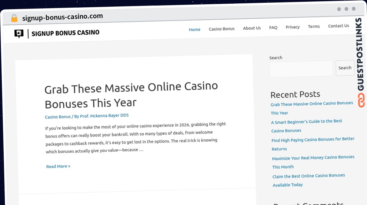Publish Guest Post on signup-bonus-casino.com