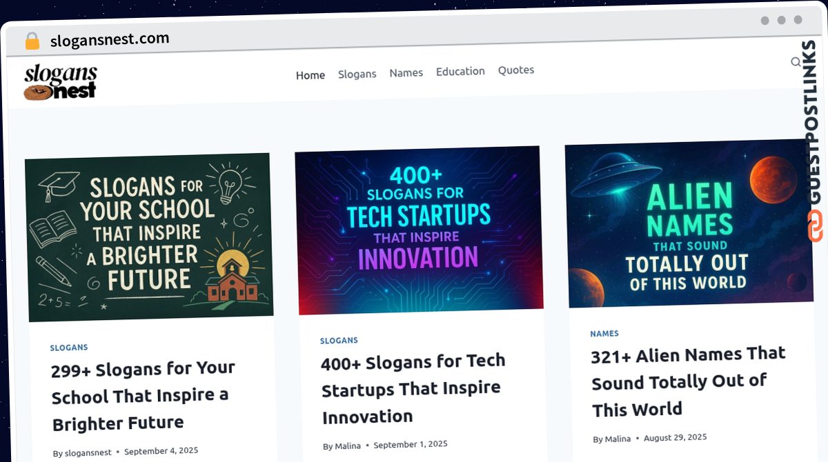 Publish Guest Post on slogansnest.com