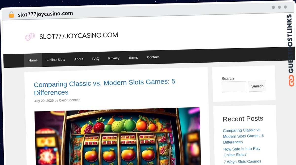 Publish Guest Post on slot777joycasino.com