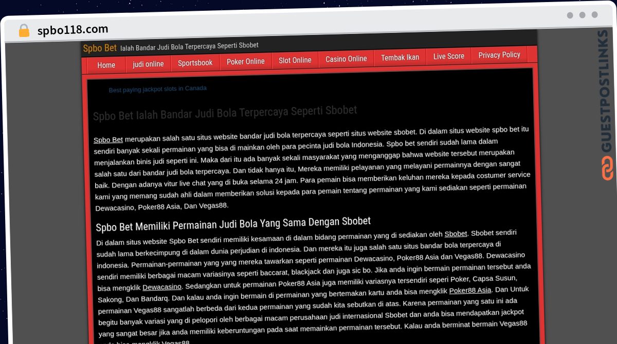 Publish Guest Post on spbo118.com