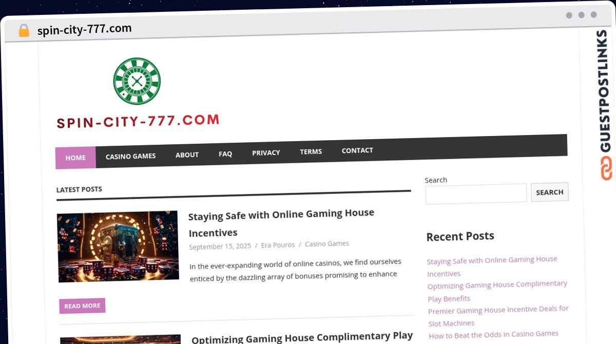 Publish Guest Post on spin-city-777.com