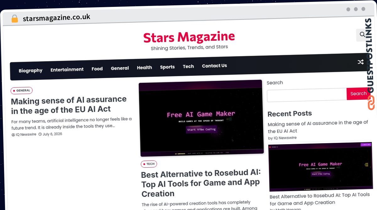 Publish Guest Post on starsmagazine.co.uk