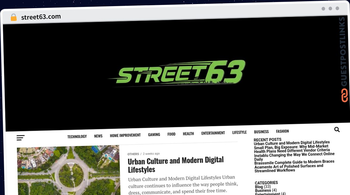 Publish Guest Post on street63.com