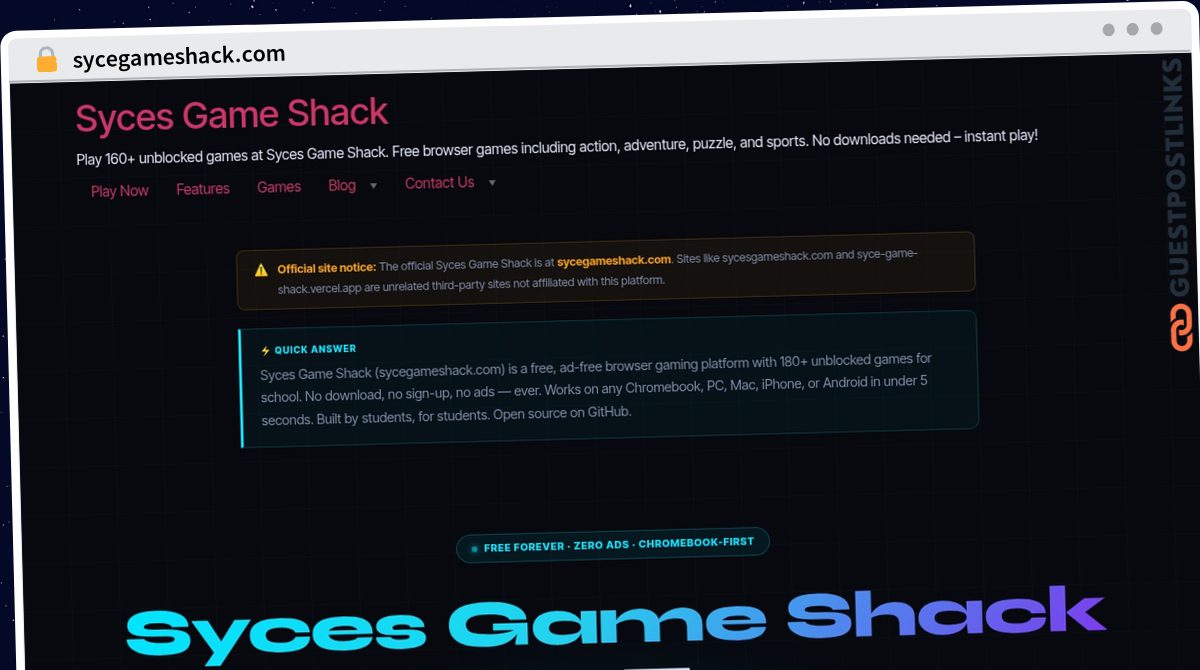 Publish Guest Post on sycegameshack.com