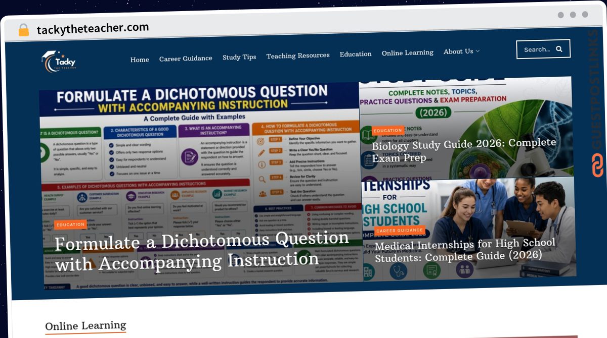 Publish Guest Post on tackytheteacher.com