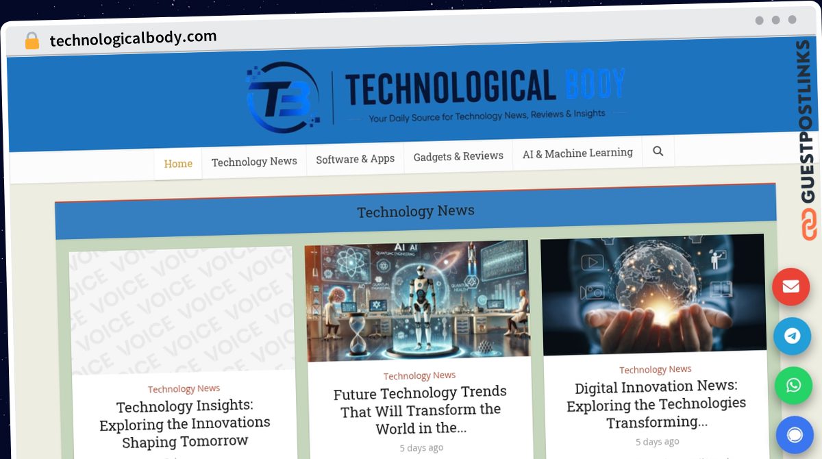 Publish Guest Post on technologicalbody.com