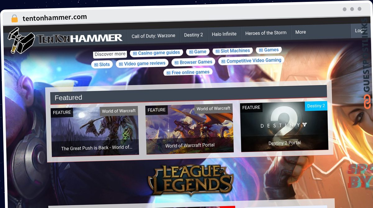 Publish Guest Post on tentonhammer.com