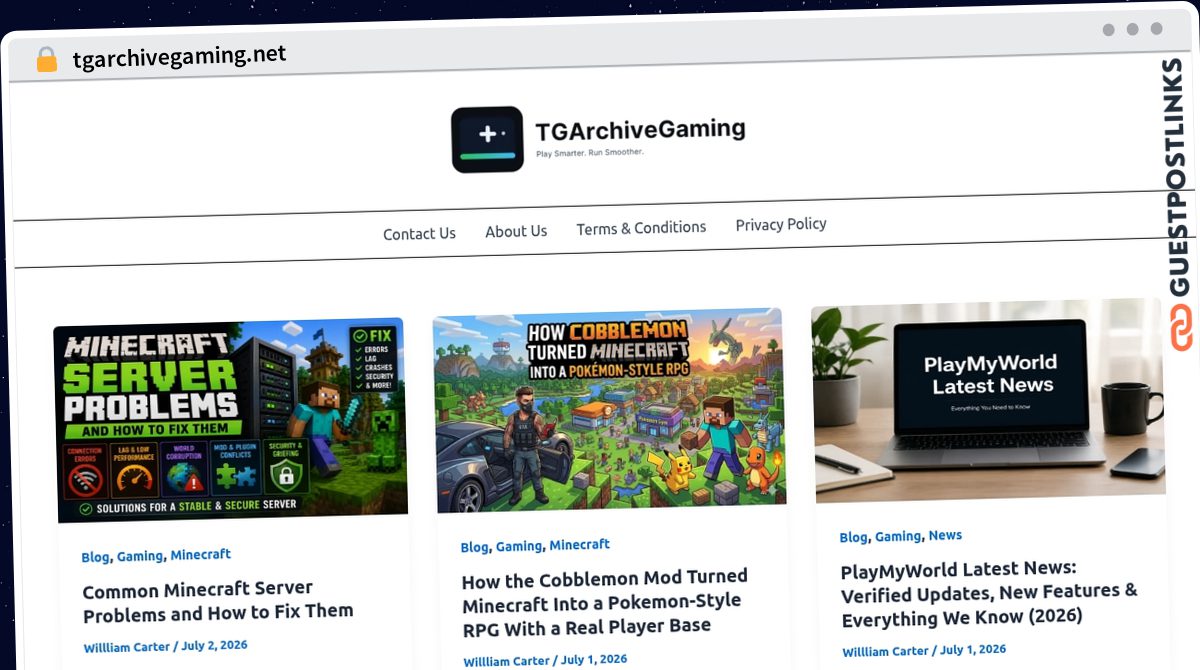 Publish Guest Post on tgarchivegaming.net