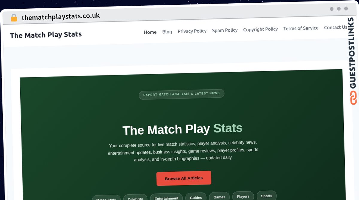 Publish Guest Post on thematchplaystats.co.uk