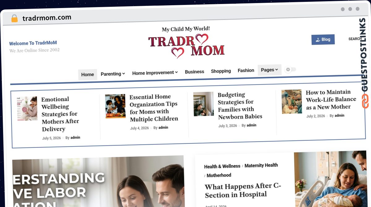 Publish Guest Post on tradrmom.com
