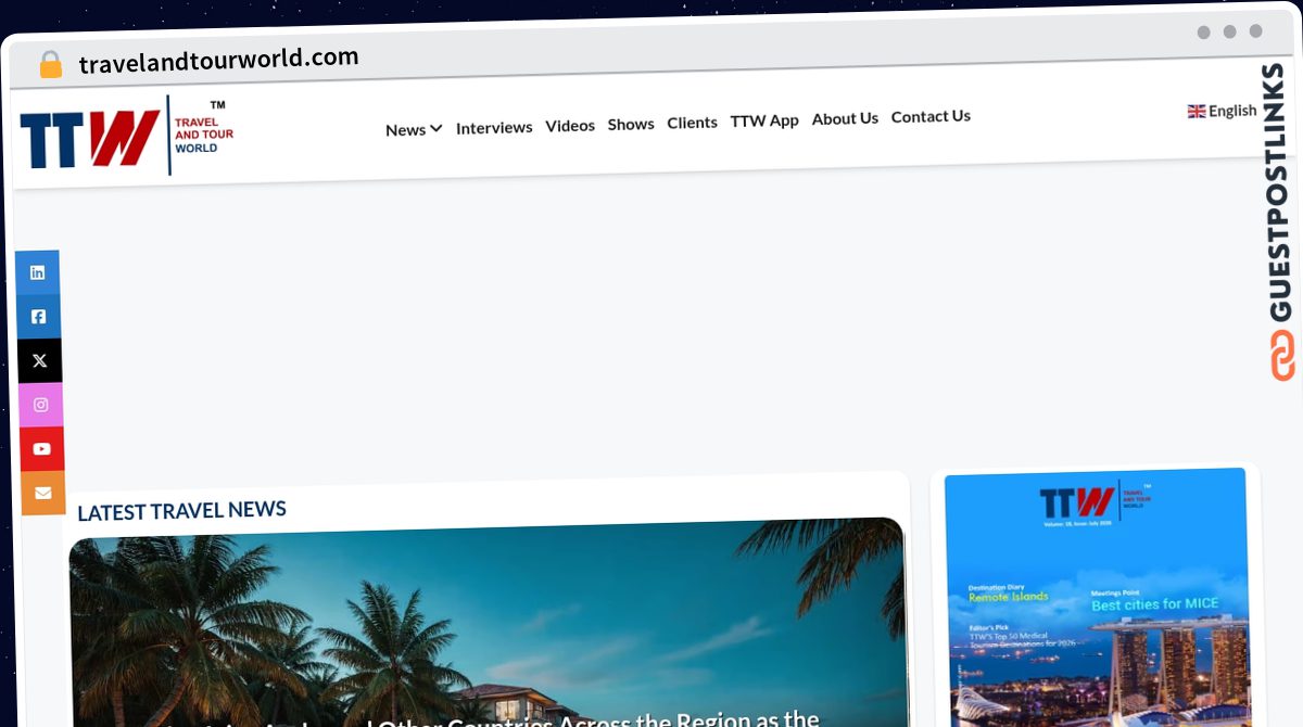 Publish Guest Post on travelandtourworld.com