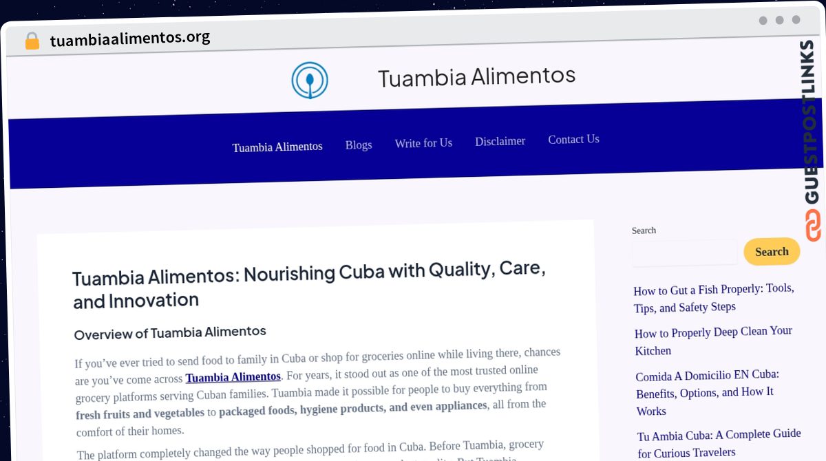 Publish Guest Post on tuambiaalimentos.org
