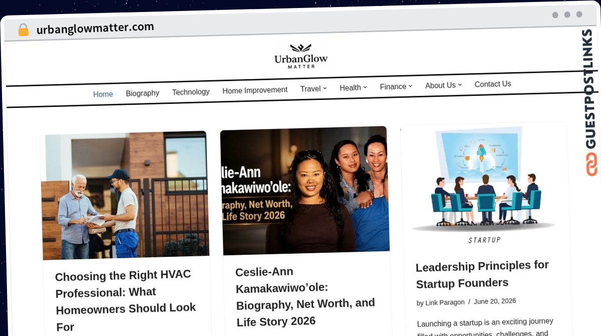 Publish Guest Post on urbanglowmatter.com