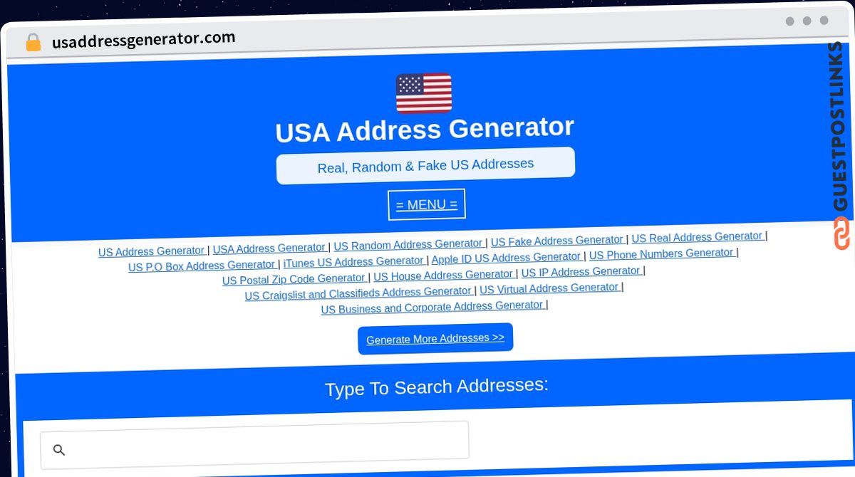 Publish Guest Post on usaddressgenerator.com