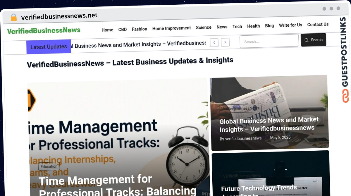 Publish Guest Post on verifiedbusinessnews.net