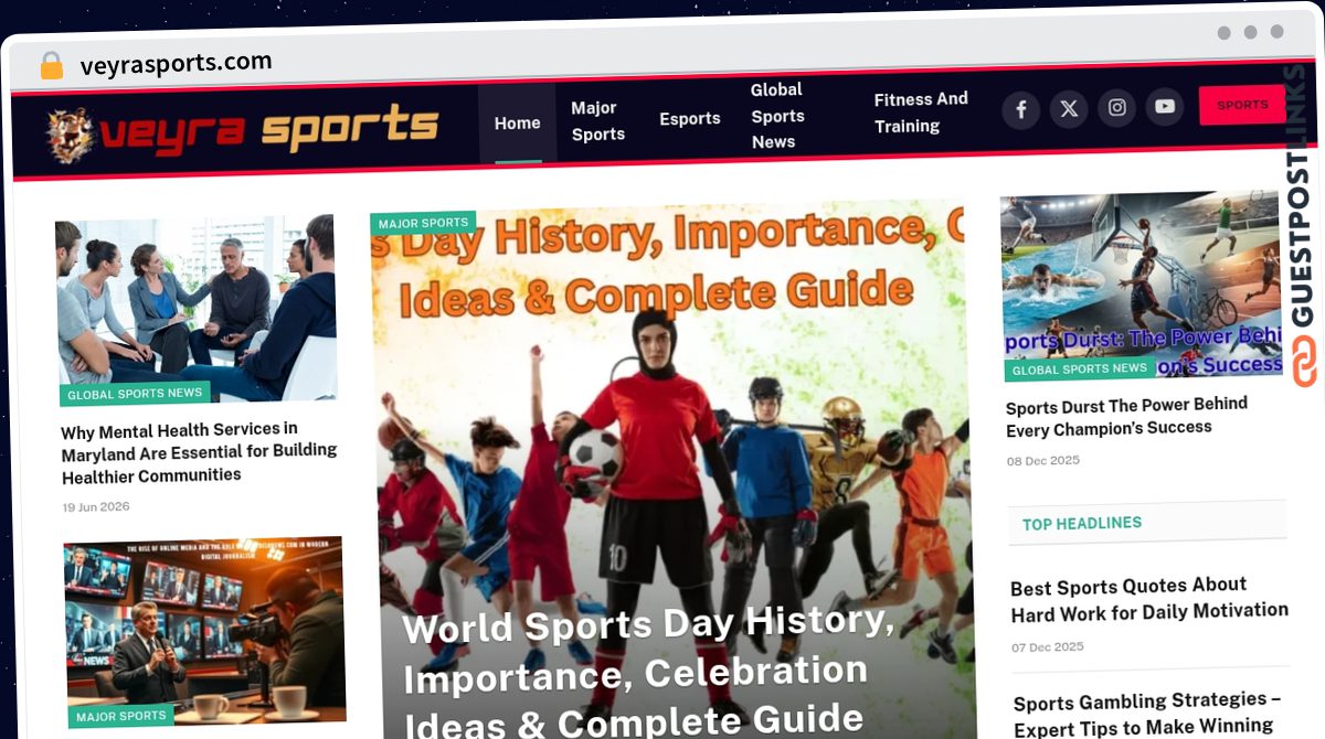Publish Guest Post on veyrasports.com