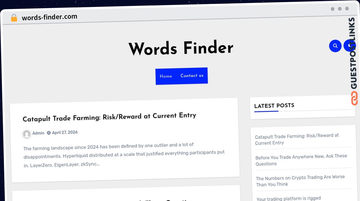 Publish Guest Post on words-finder.com