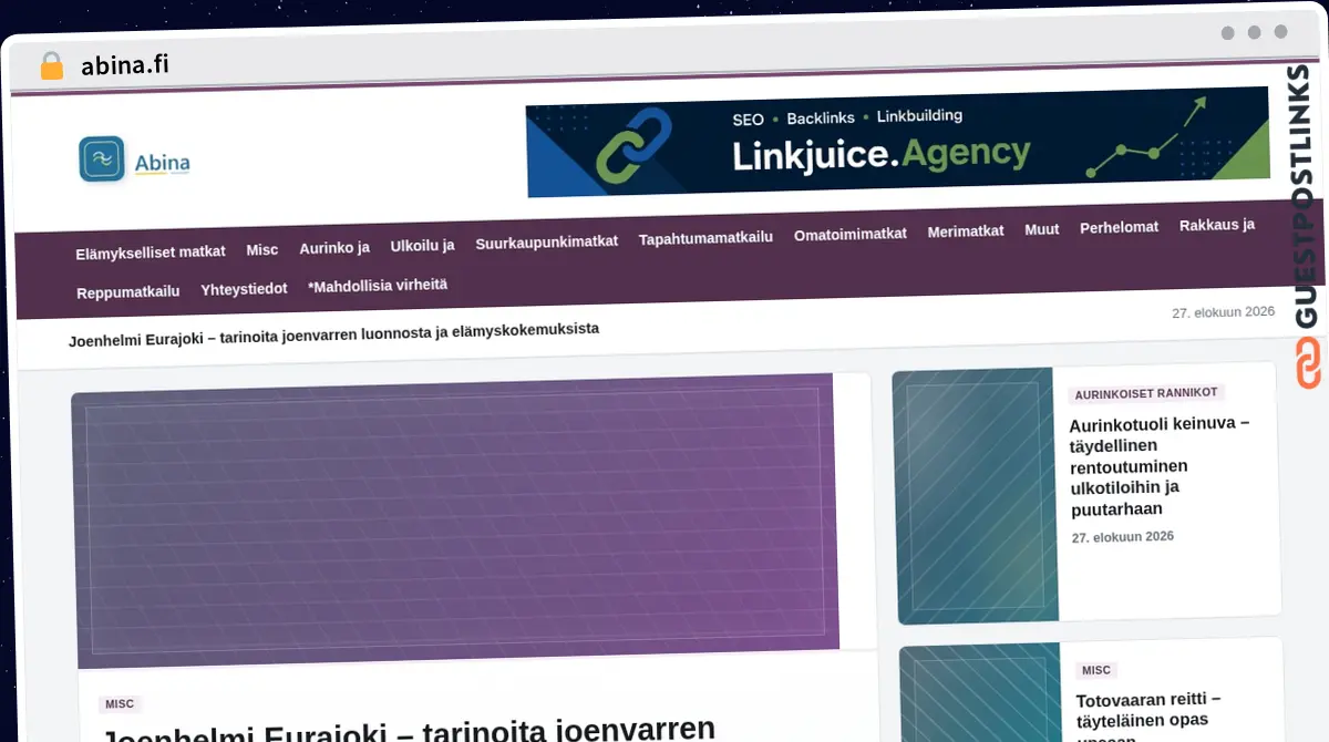 Publish Guest Post on abina.fi