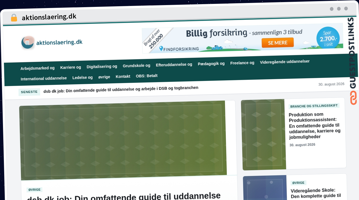Publish Guest Post on aktionslaering.dk
