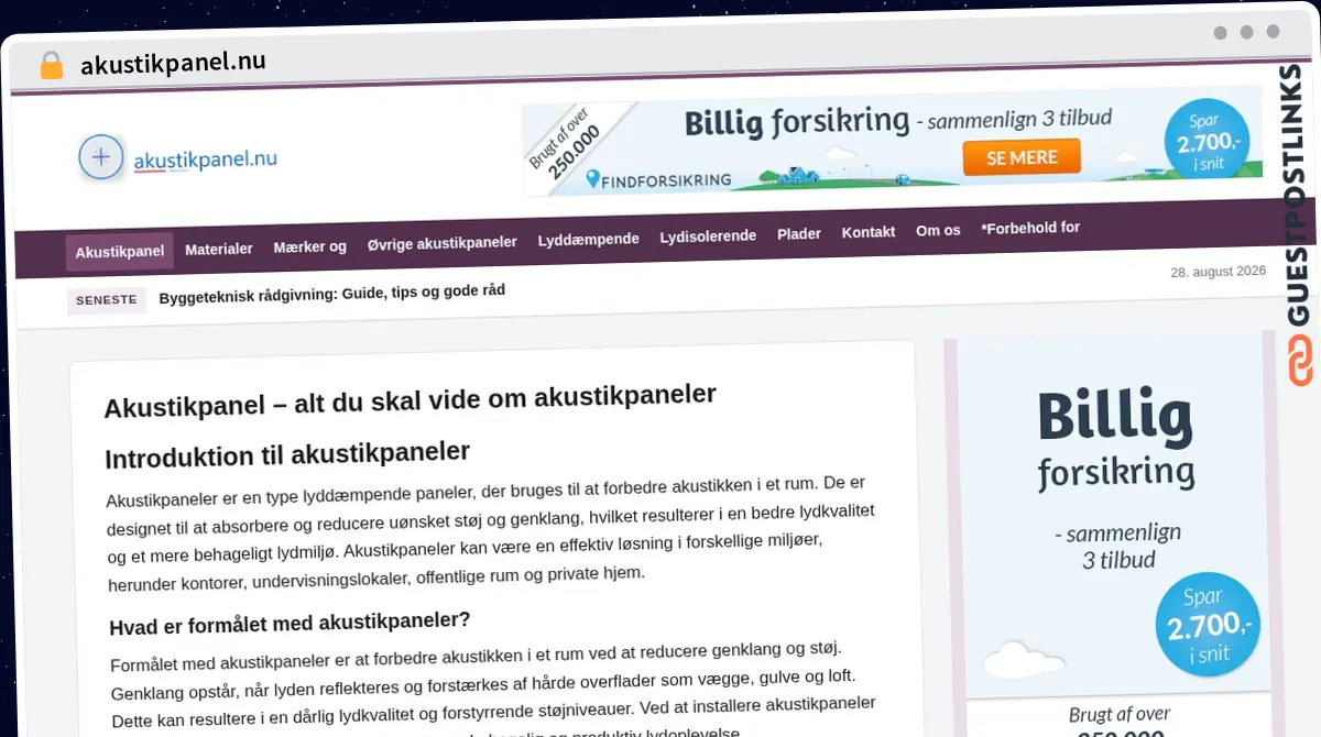 Publish Guest Post on akustikpanel.nu
