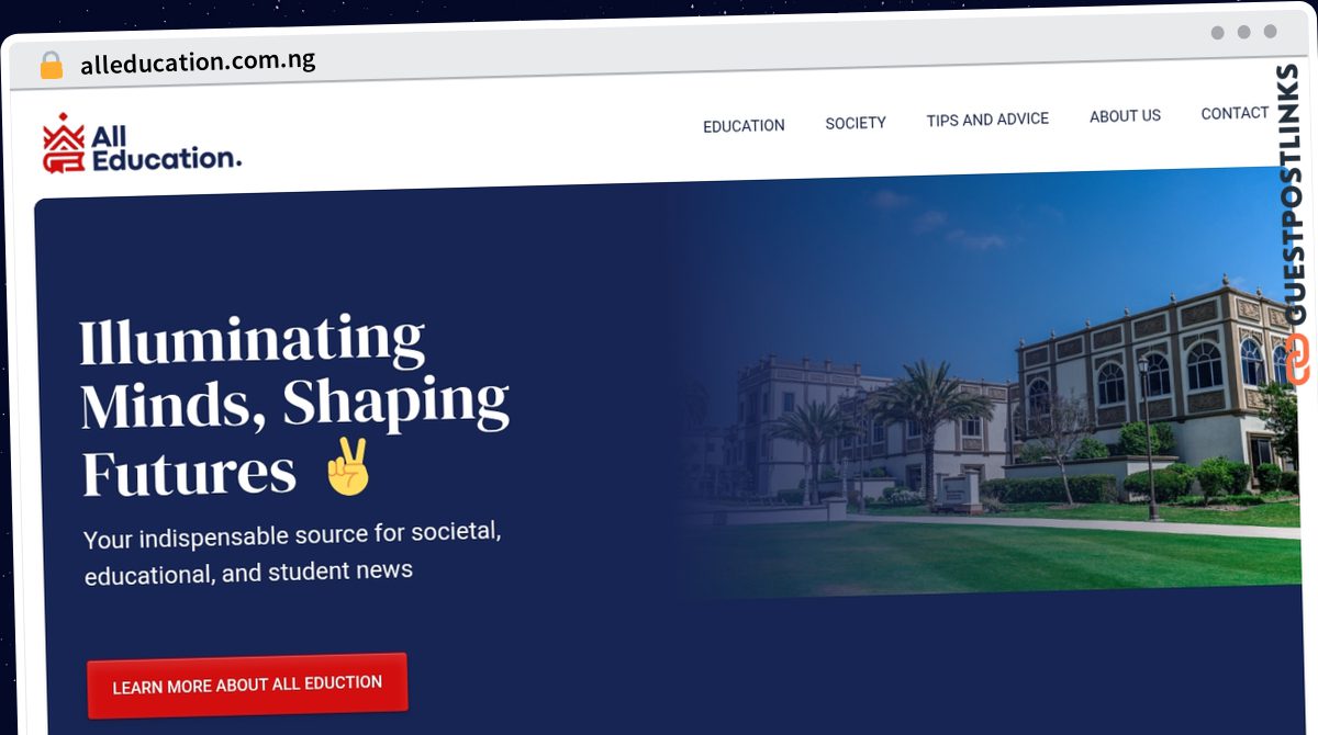 Publish Guest Post on alleducation.com.ng