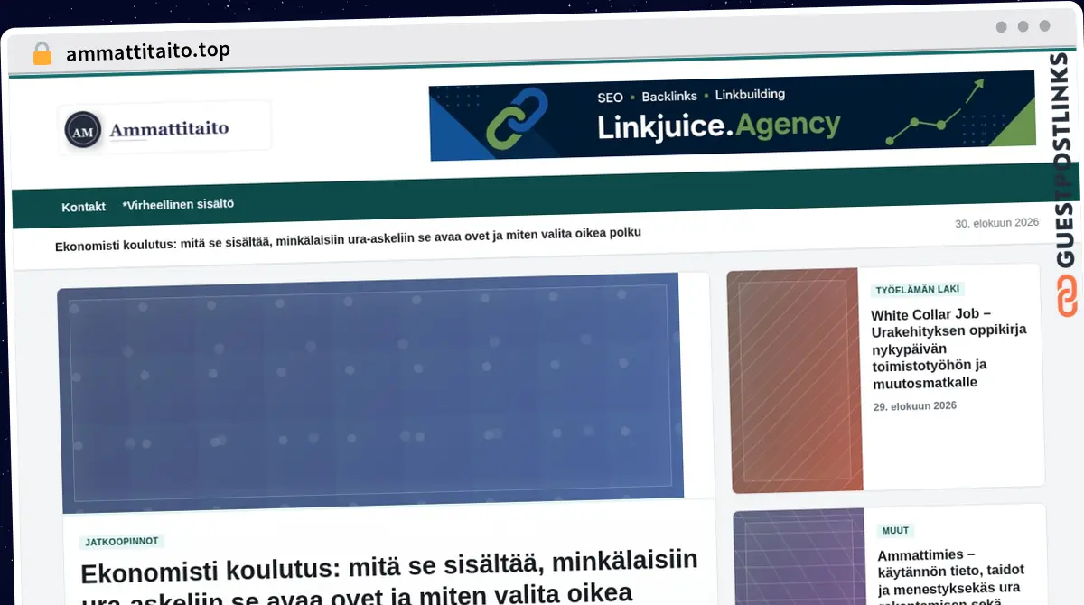 Publish Guest Post on ammattitaito.top