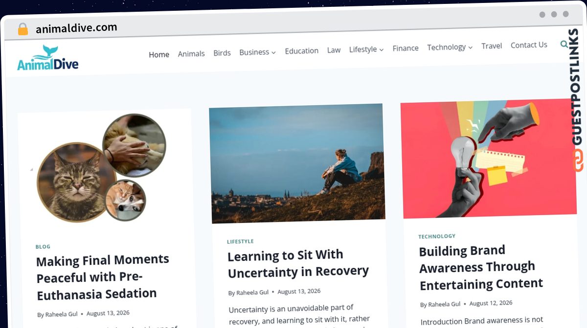 Publish Guest Post on animaldive.com