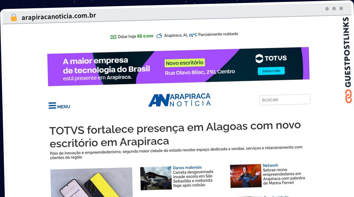 Publish Guest Post on arapiracanoticia.com.br