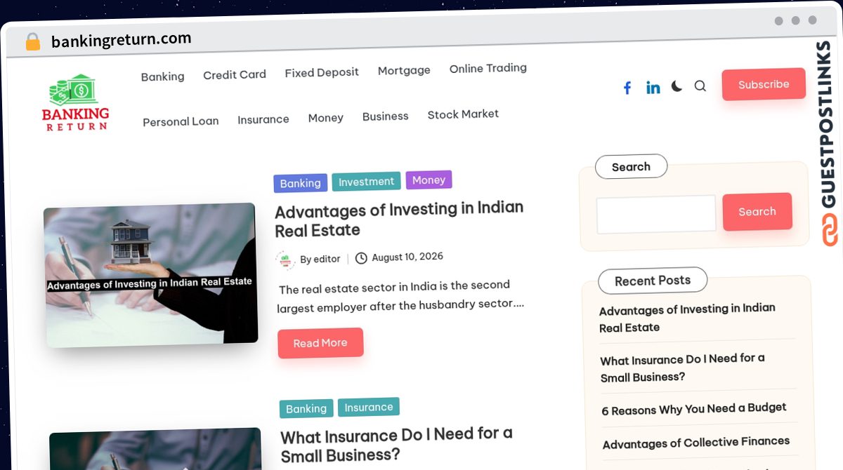Publish Guest Post on bankingreturn.com