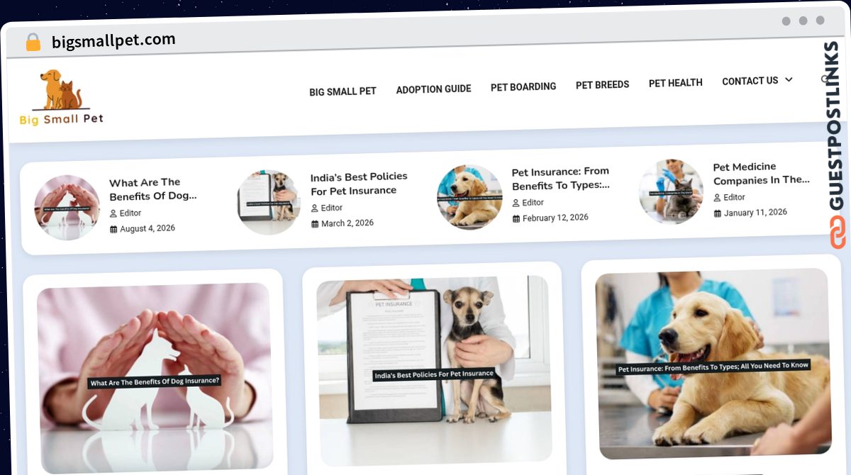 Publish Guest Post on bigsmallpet.com
