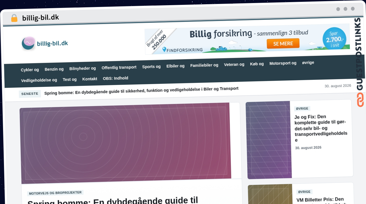 Publish Guest Post on billig-bil.dk