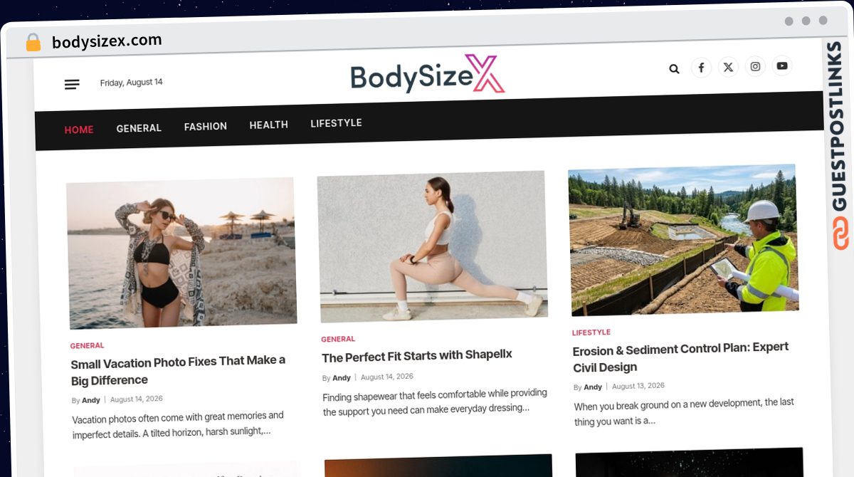 Publish Guest Post on bodysizex.com