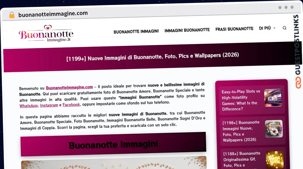 Publish Guest Post on buonanotteimmagine.com