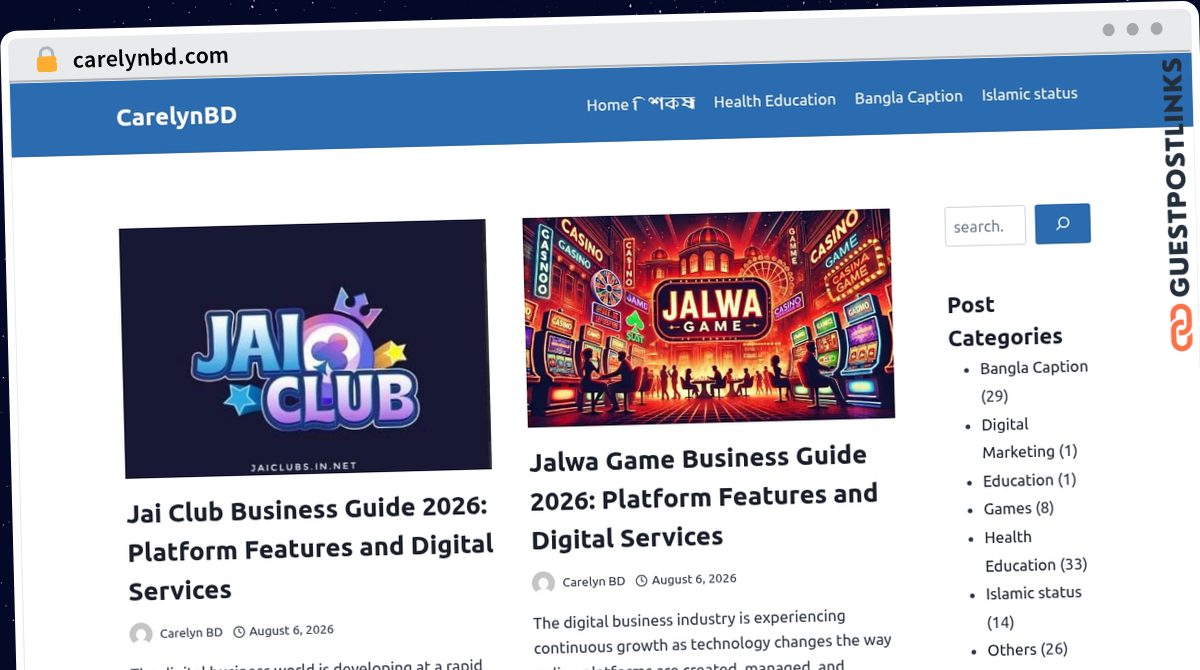 Publish Guest Post on carelynbd.com