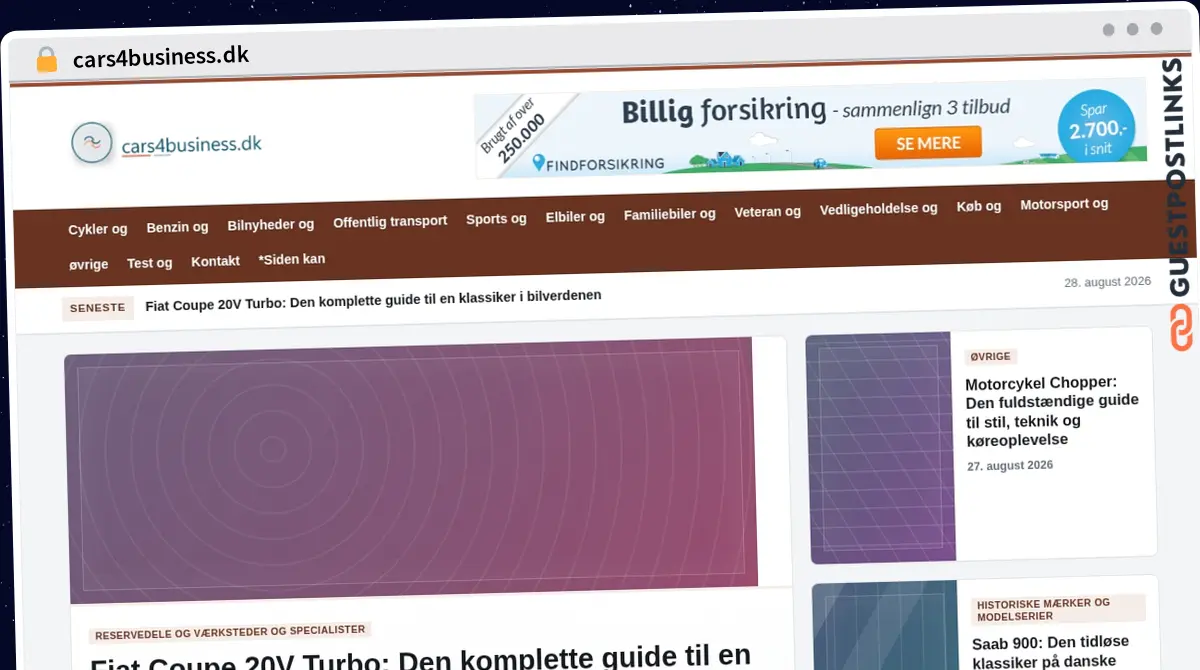 Publish Guest Post on cars4business.dk