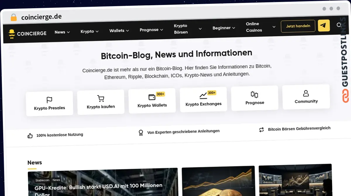 Publish Guest Post on coincierge.de