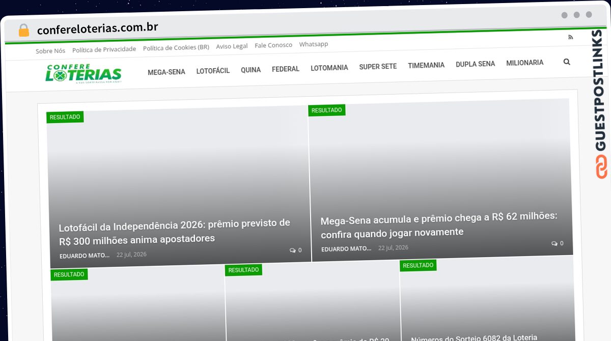 Publish Guest Post on confereloterias.com.br