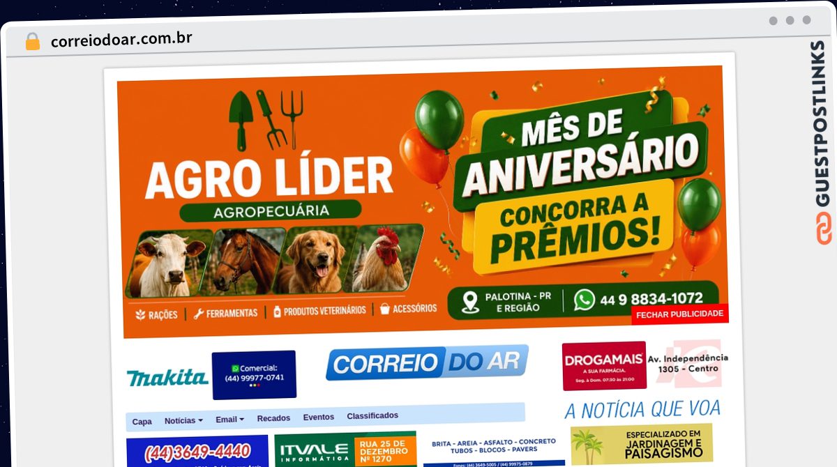 Publish Guest Post on correiodoar.com.br