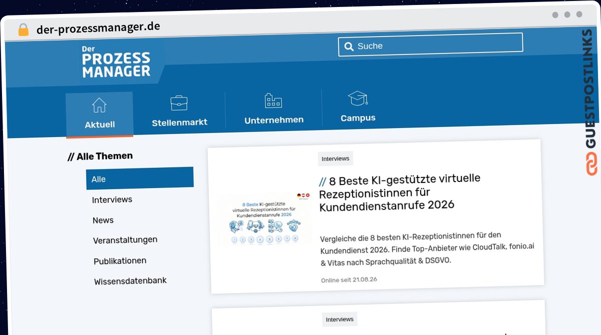 Publish Guest Post on der-prozessmanager.de